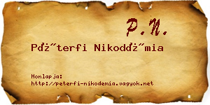 Péterfi Nikodémia névjegykártya